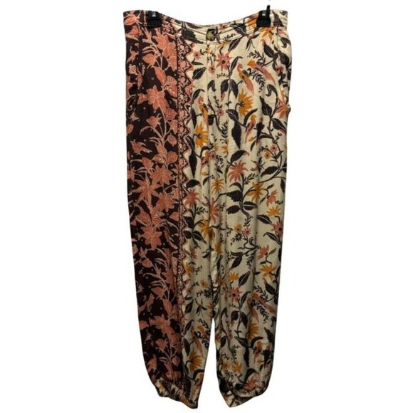 Anthropologie Womens Smocked Balloon Leg Pants Floral Print Size 10 - Picture 4 of 11